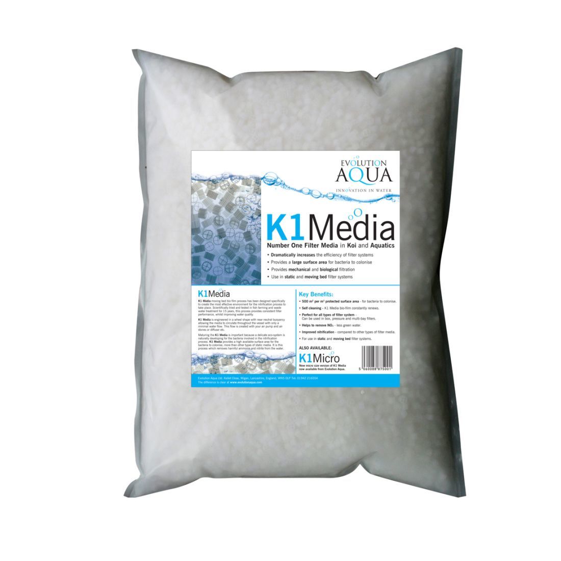 K1 Kaldnes médium / 50l, Evolution Aqua