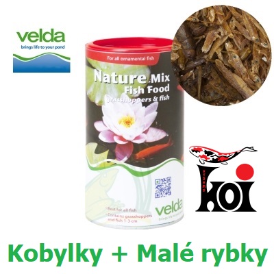 Nature Mix Fish Food Velda 1250 ml, Kobylky + Rybky