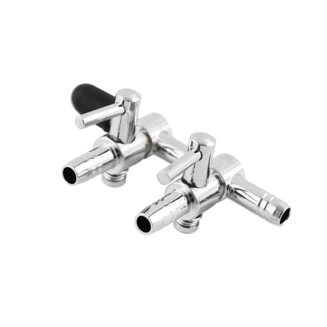 Vzduchovací kohút 2x4/6mm pochromovaný