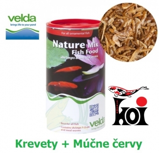 Nature Mix Fish Food Velda 1250 ml, Krevety + Múčne červy