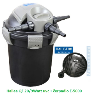 Filtračný Set Hailea-QF 20/UV-9W + čerpadlo E-5000